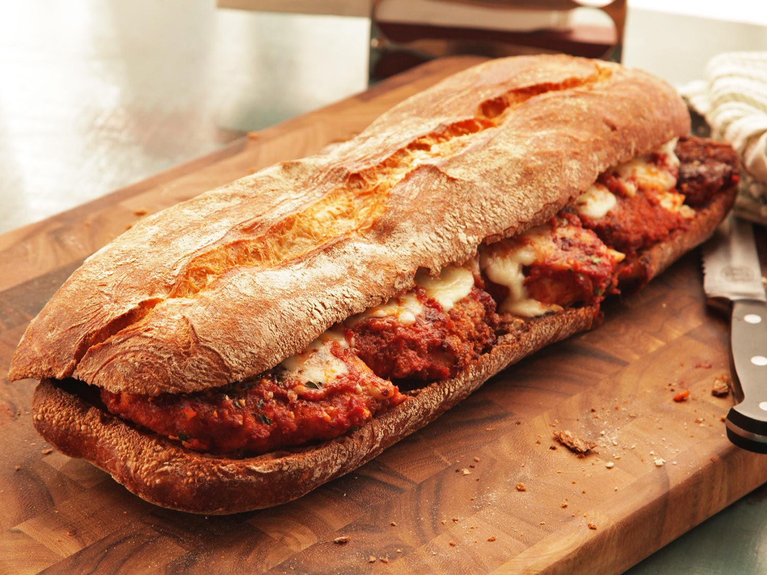 Order Steak Parmigiana Sub food online from New York Pizza Co store, Riverside on bringmethat.com