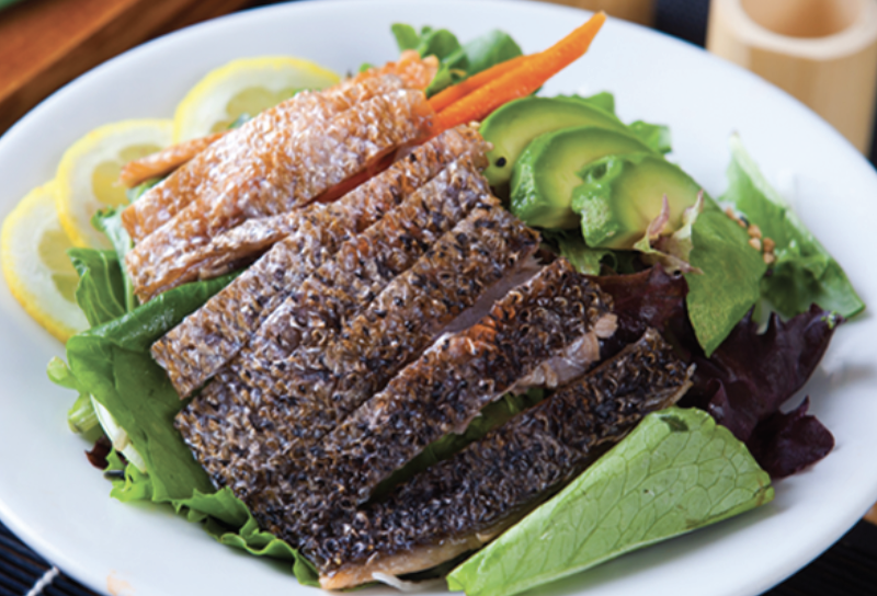 Order Salmon Skin Salad food online from Hikari Sushi Bar store, Simi Valley on bringmethat.com
