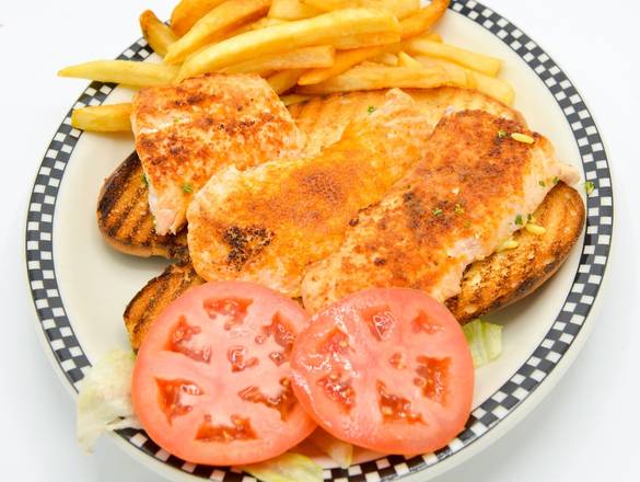 Order Grilled Salmon Sandwich food online from Park West Diner store, Little Falls on bringmethat.com