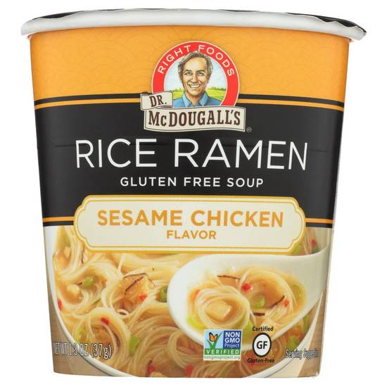 Order Dr. McDougall's Sesame Chicken Gluten Free Rice Noodle Soup Cup 1.3oz food online from Everyday Needs by Gopuff store, Clovis on bringmethat.com