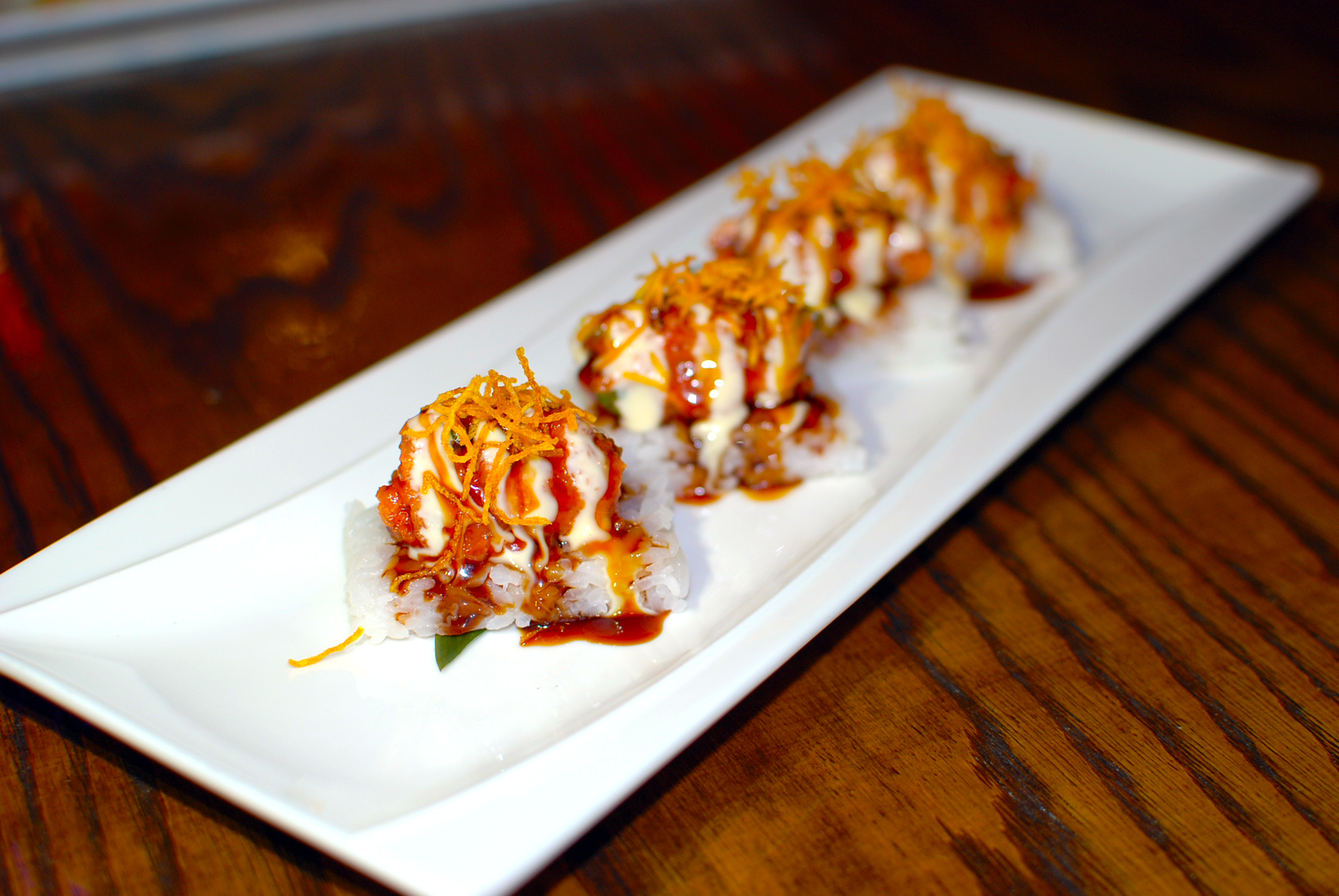 Order Crispy BBQ Spicy Tuna food online from Blowfish Contemporary Sushi store, Chicago on bringmethat.com