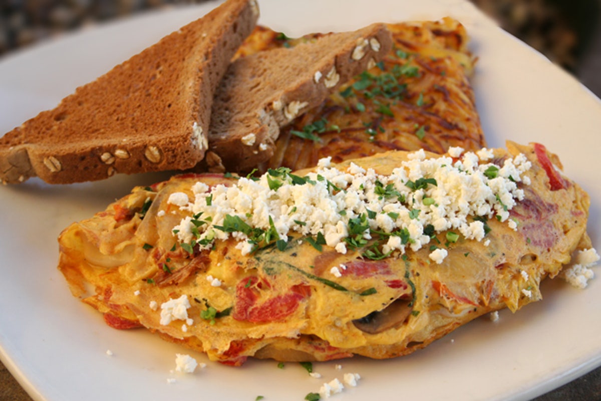 Order Veggie Omelet food online from Lazy Dog store, Cupertino on bringmethat.com