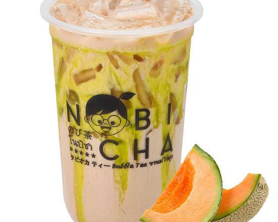 Order Melon Milk Tea food online from Nobi Cha Bubble Tea store, Atlanta on bringmethat.com