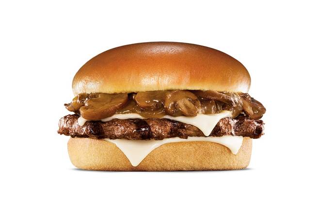 Order Mushroom & Swiss Angus Burger food online from Hardees store, Lithia Springs on bringmethat.com