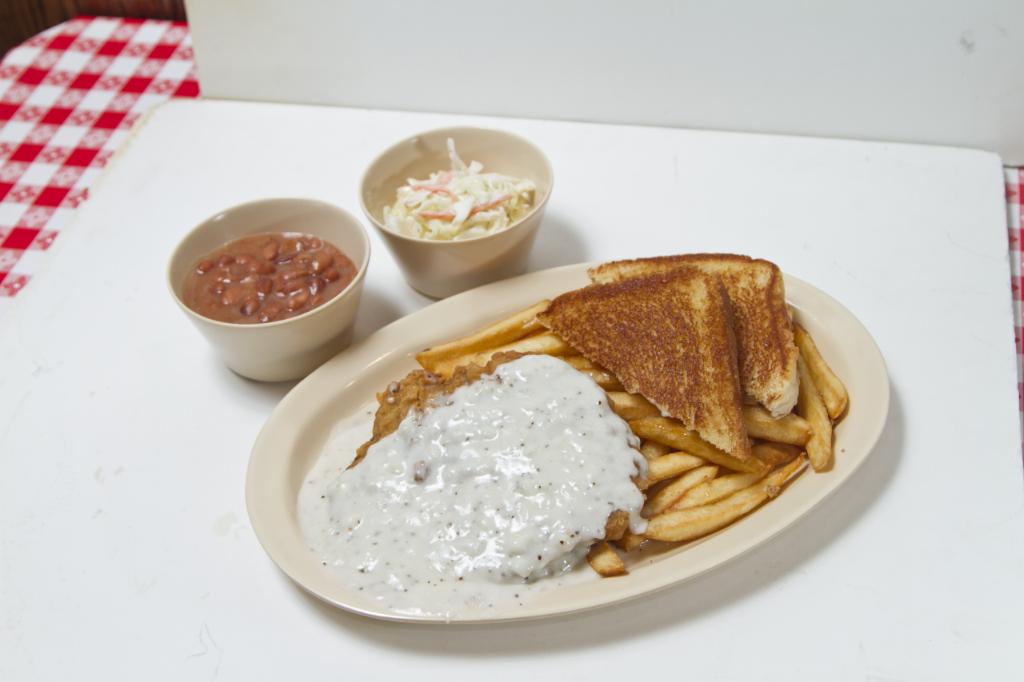 Order 1pc Chicken Fried Steak Platter food online from Country Burger House store, Mesquite on bringmethat.com