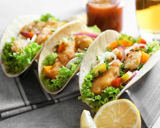 Order Fish Tacos (3 pcs) food online from Morning Seafood Catch store, Woodland on bringmethat.com