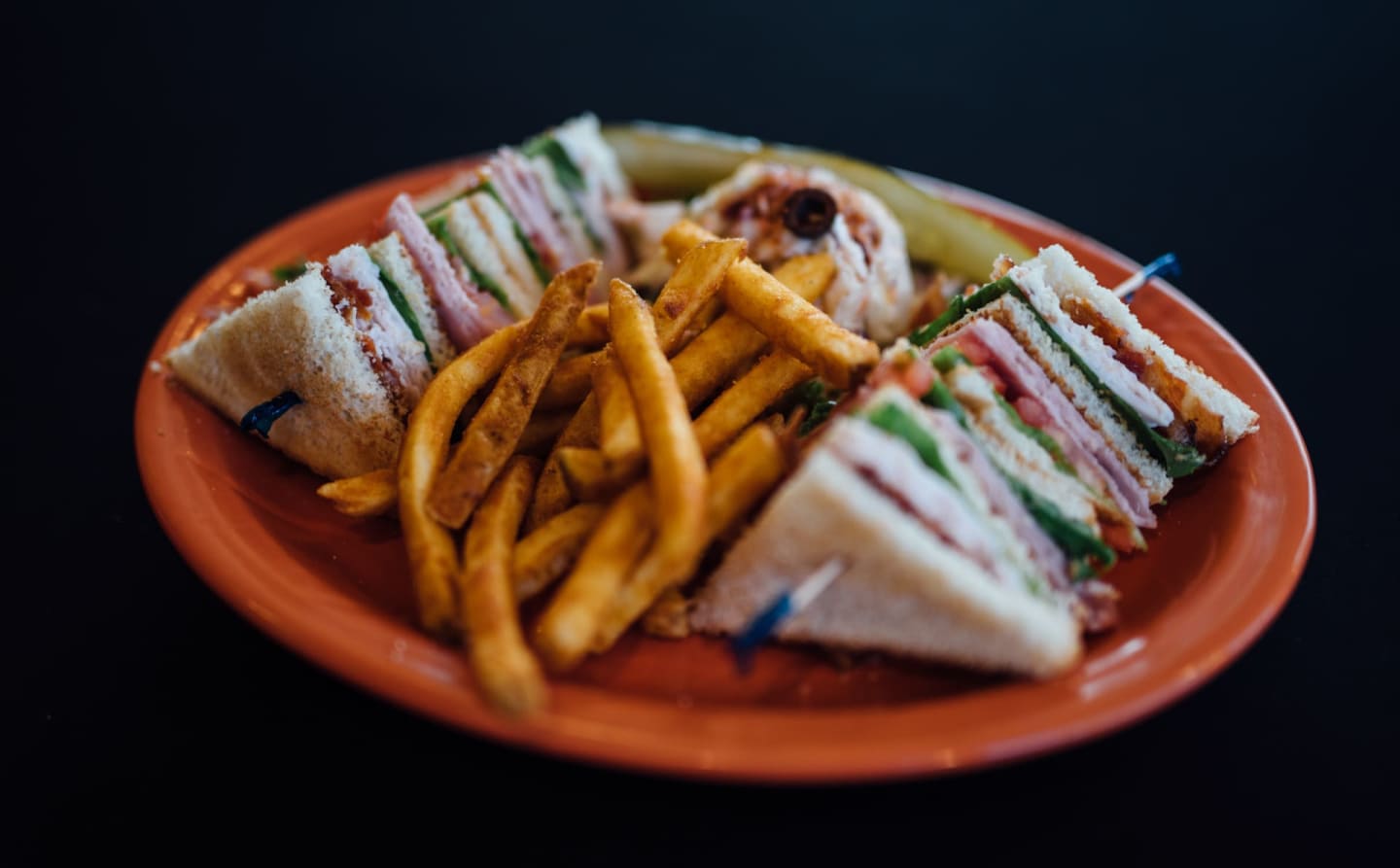Order Club Sandwich– A Deluxe Double Decker! food online from Peppers Grill & Bar store, Roswell on bringmethat.com