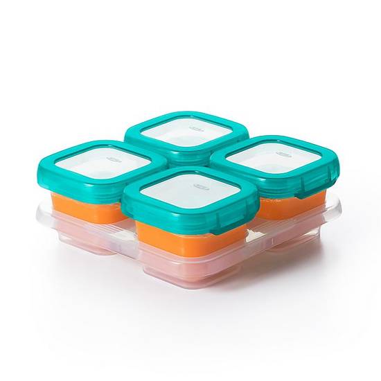 Order OXO Tot® 4-Pack 4 oz. Baby Blocks Freezer Containers in Teal food online from Bed Bath & Beyond store, Lancaster on bringmethat.com