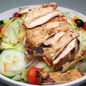 Order Tossed Salad with Grilled Chicken (ENTREE size) food online from Pizzaiola store, North Babylon on bringmethat.com