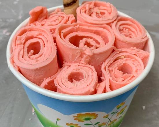 Order Watermelon Rolled Ice Cream food online from Lucky Penguin Frozen Yogurt store, Glen Head on bringmethat.com