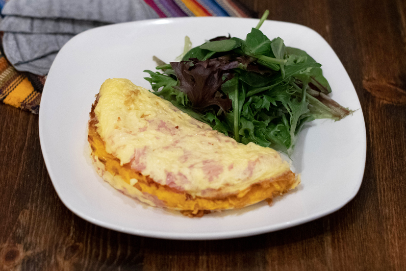 Order 2. Ham and Cheddar Omelette food online from Ix Cafe store, Brooklyn on bringmethat.com