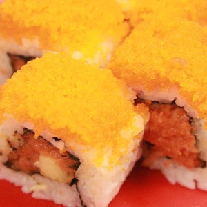 Order SPICY TUNA ROLL WITH SMELT EGG food online from Sushi Koo store, Los Angeles on bringmethat.com