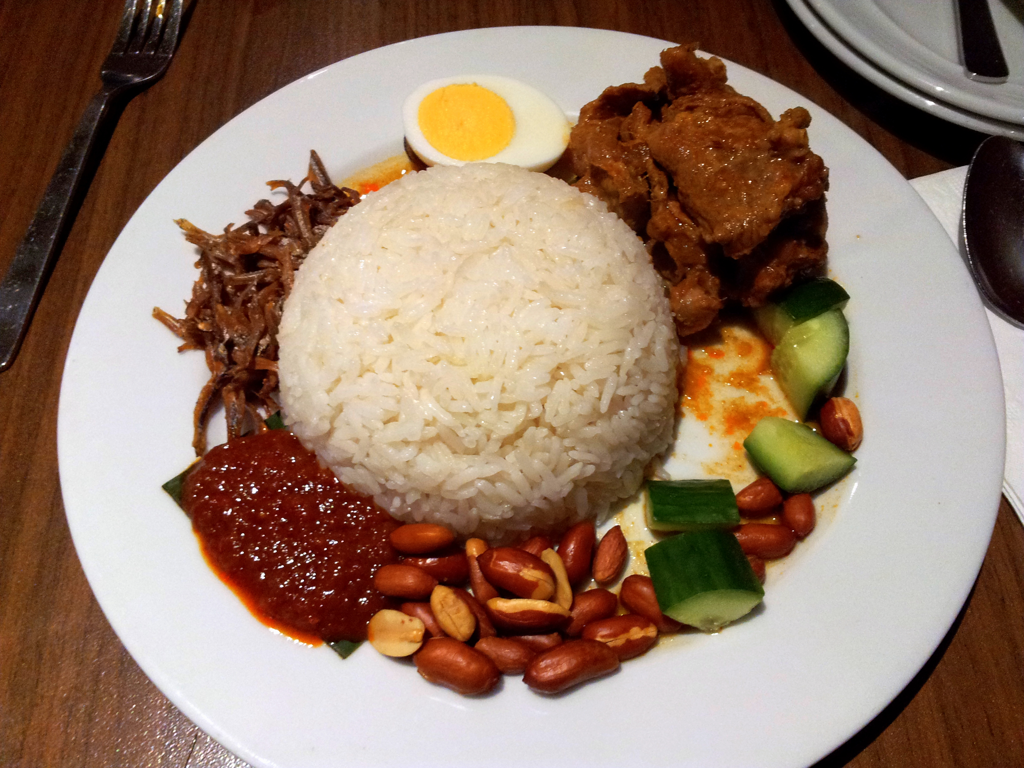 Order 70. Nasi Lemak Rice Dish food online from Pinang store, Forest Hills on bringmethat.com