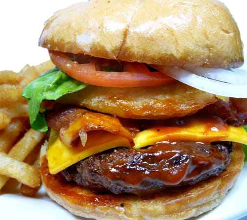 Order Bacon Cheese Burger food online from Tailgaters store, Surprise on bringmethat.com