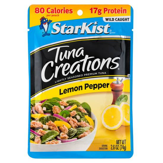 Order StarKist Tuna Creations Lemon Pepper Seasoned Tuna in Pouch 2.6oz food online from Everyday Needs by Gopuff store, Sacramento on bringmethat.com