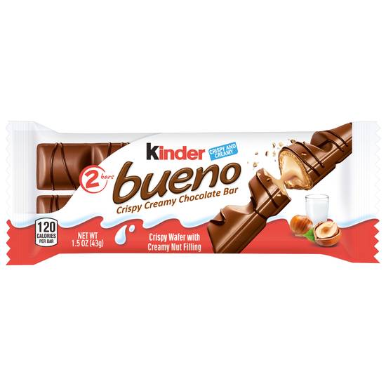 Order Kinder Bueno Crispy Creamy Chocolate Bar (1.5 oz) food online from Rite Aid store, Yamhill County on bringmethat.com