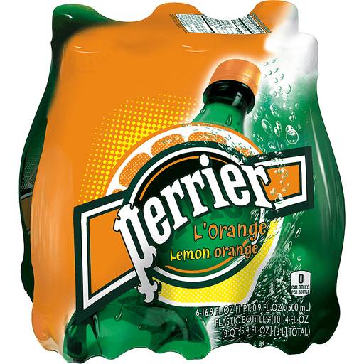Order Perrier L'Orange Sparkling Water (6PK 500 ML) 122208 food online from Bevmo! store, Chico on bringmethat.com