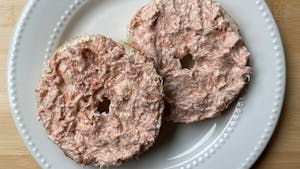 Order Bagel with Salmon Mousse food online from Stb store, Vancouver on bringmethat.com