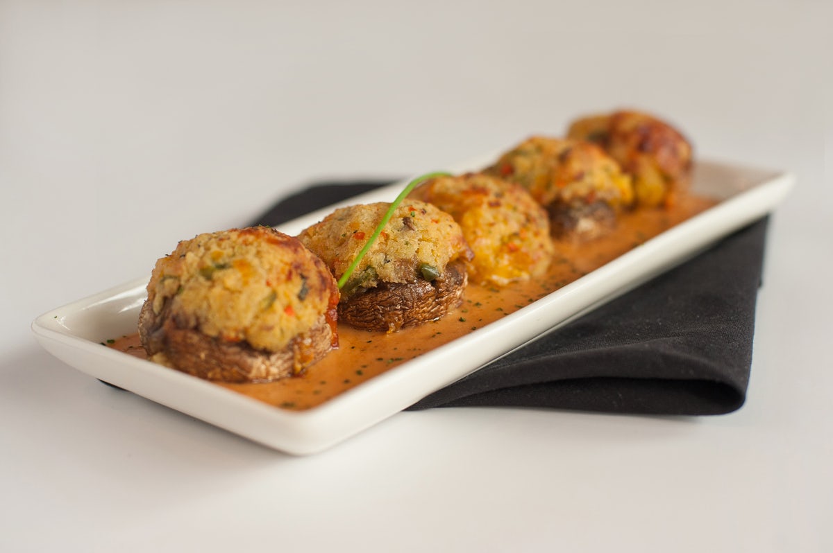 Order Seafood Stuffed Mushrooms food online from Perry Steakhouse & Grille store, Houston on bringmethat.com