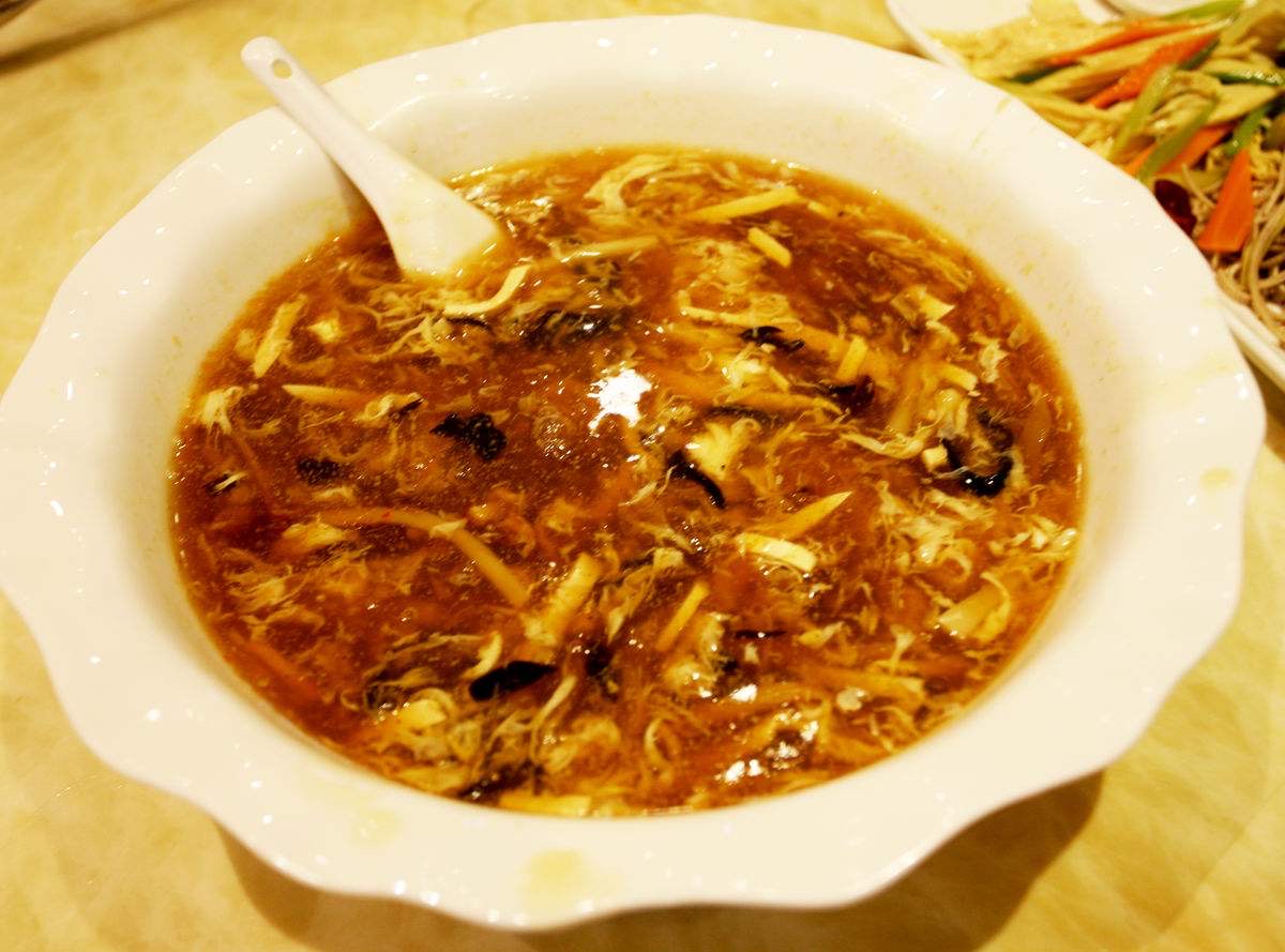 Order 103. Hot & Sour Soup酸辣汤 food online from Panda Garden Chinese Restaurant store, Sugar Land on bringmethat.com