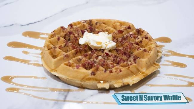 Order Sweet N Savory Waffle food online from Penelope's Coffee and Tea store, Foster City on bringmethat.com
