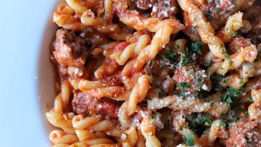 Order Gemelli with Sausage food online from Lucca's Pizzeria & Ristorante store, La Grange on bringmethat.com