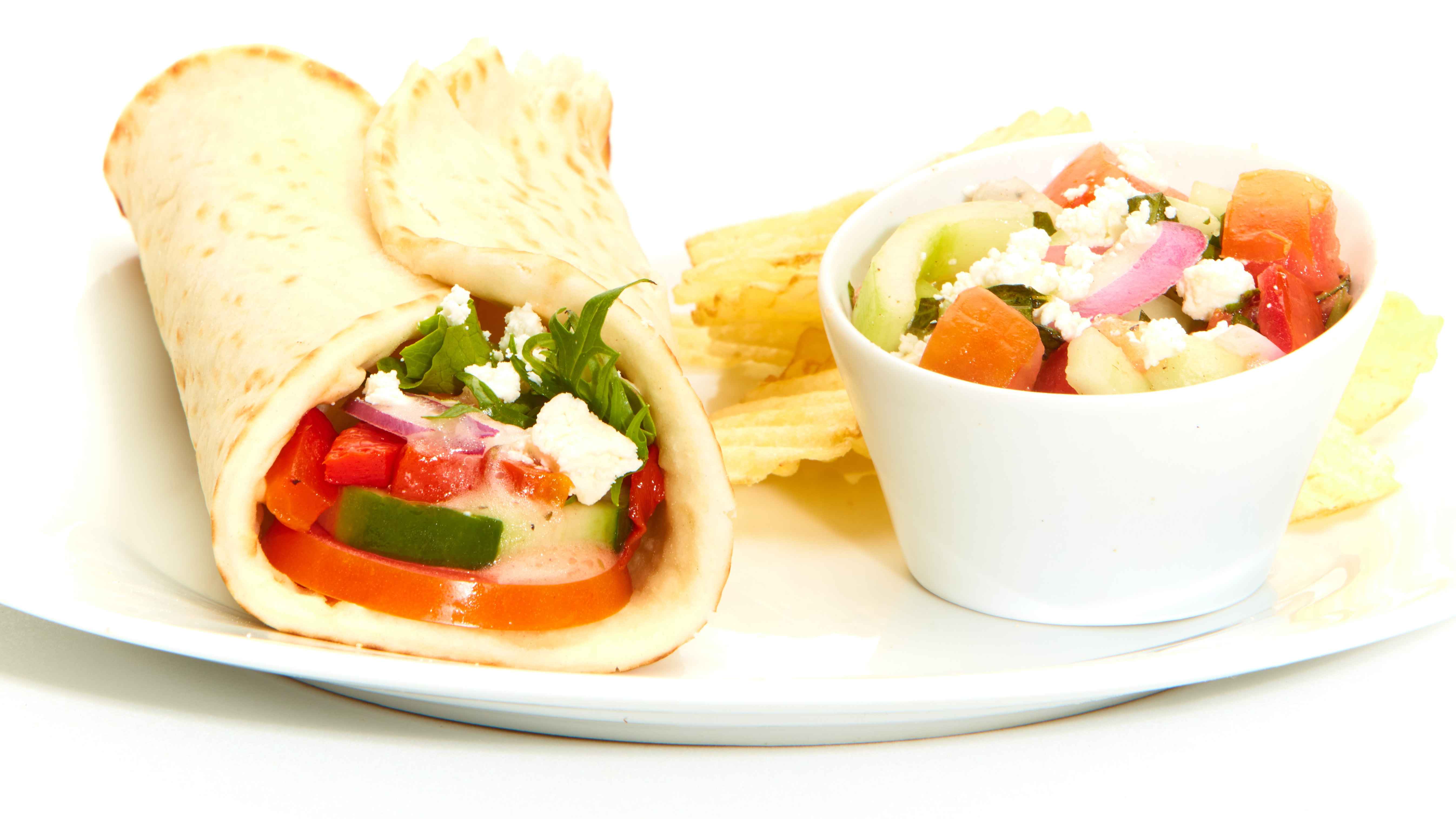 Order Greek Salad Gyro food online from Taziki’s Mediterranean Cafe store, Opelika on bringmethat.com