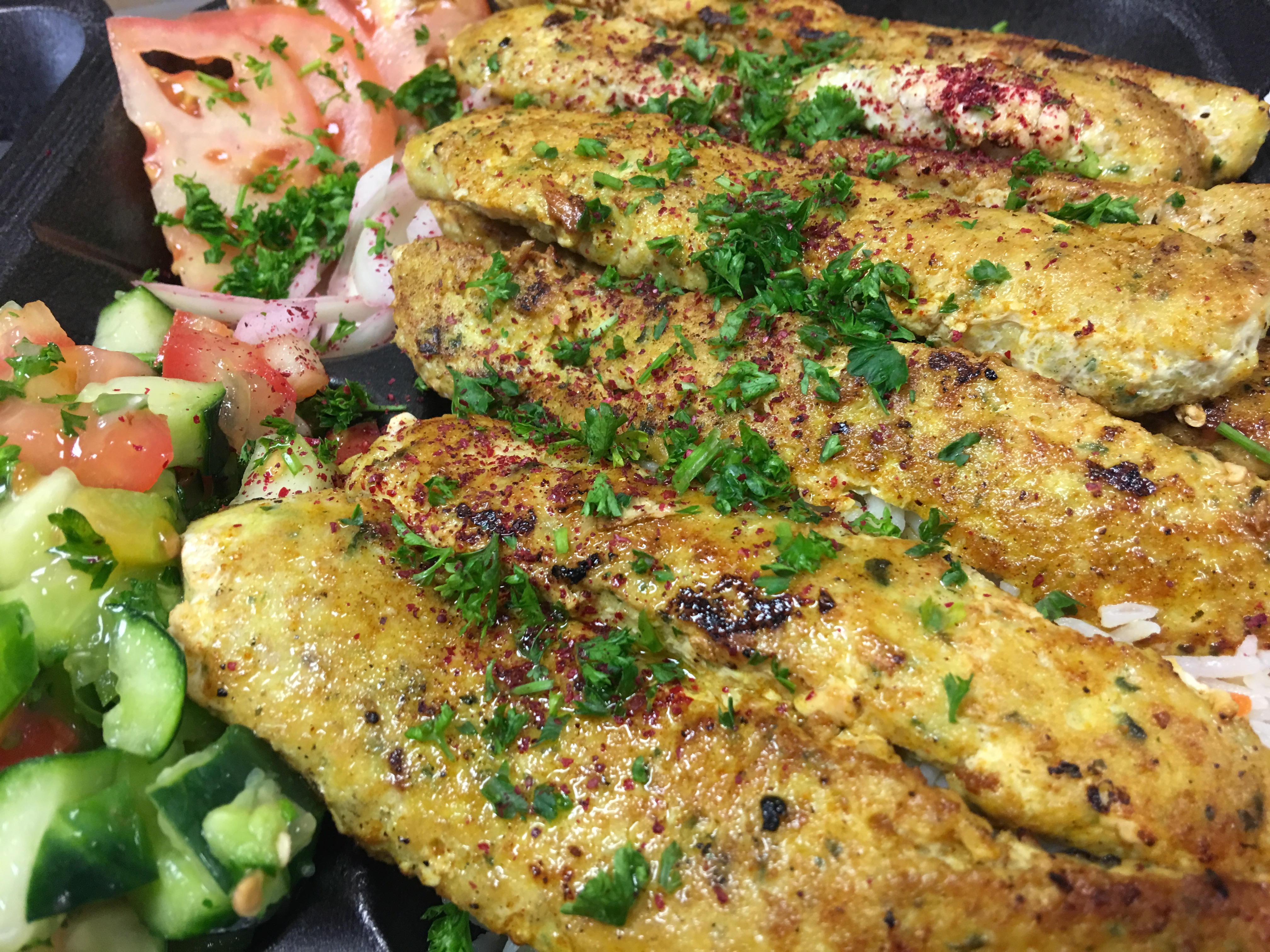 Order Chicken Kifta Kabob Entree food online from Salam store, Chicago on bringmethat.com