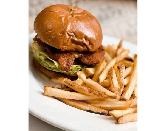 Order Nashville Style Hot Chicken Burger food online from Blu La Cafe store, Los Angeles on bringmethat.com