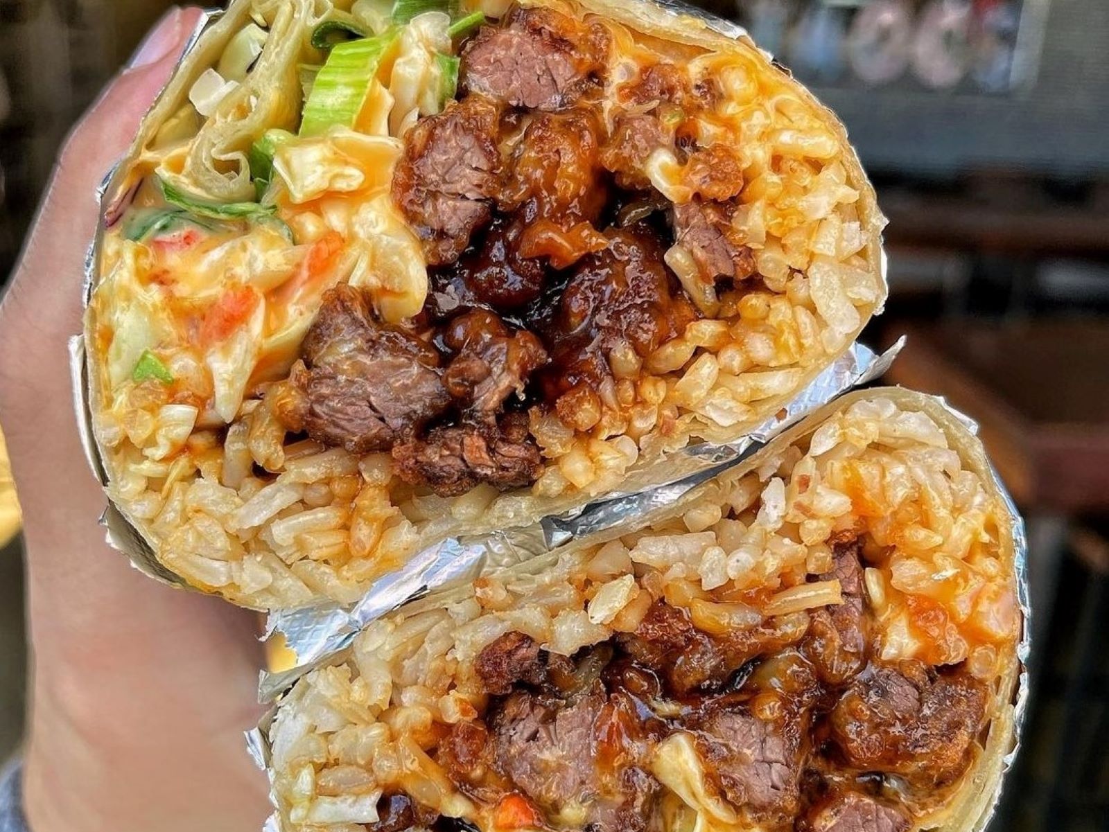 Order Mongolian Burrito! food online from Right Coast Taqueria store, Deer Park on bringmethat.com