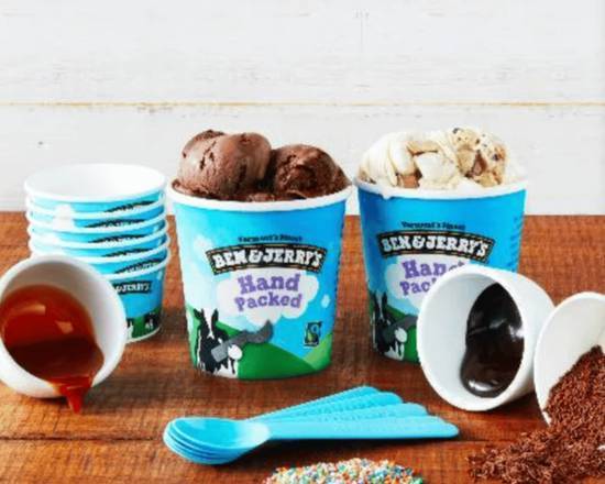 Order 2 Pint Sundae Party To-Go food online from Ben & Jerry store, Burbank on bringmethat.com