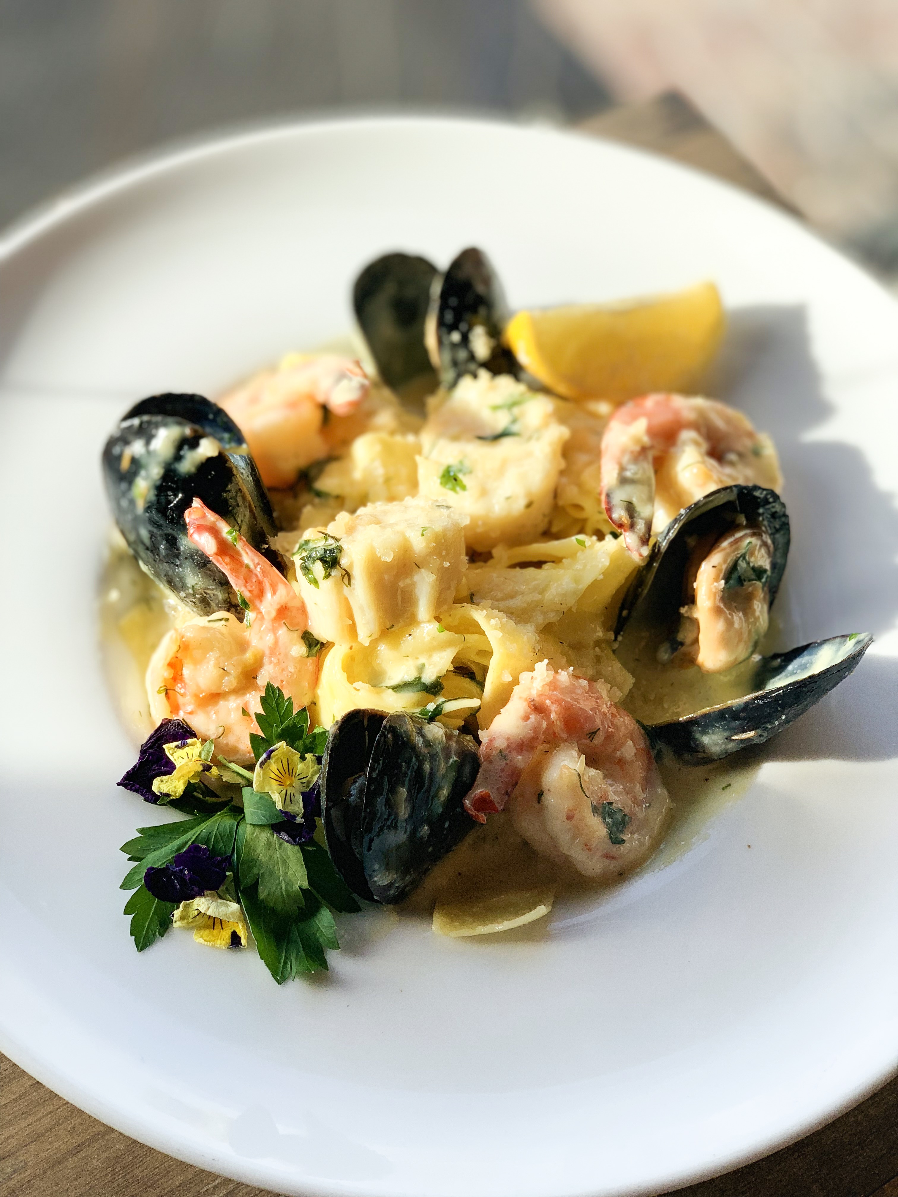 Order Seafood Pappardelle Pasta food online from Cafe Gallery store, Brooklyn on bringmethat.com