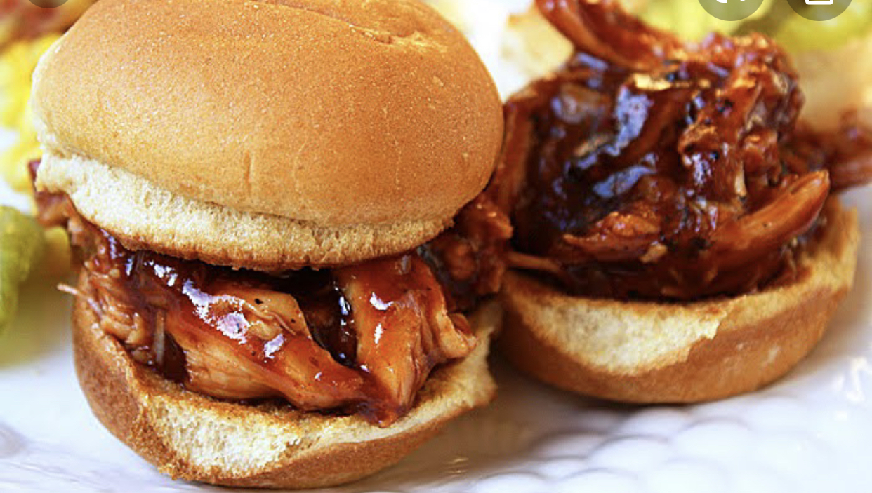 Order Pulled bbq chicken sandwich  food online from Mr. Falafel inc store, Sterling on bringmethat.com