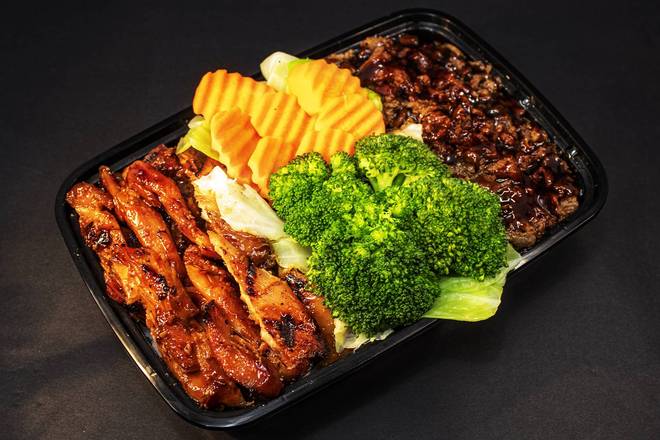 Order Chicken and Beef Bowl food online from Blue Fish Sushi & Teriyaki store, Huntington Park on bringmethat.com