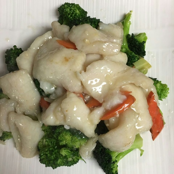 Order 54. Broccoli with Fish Filet food online from Venus Cafe store, Covina on bringmethat.com