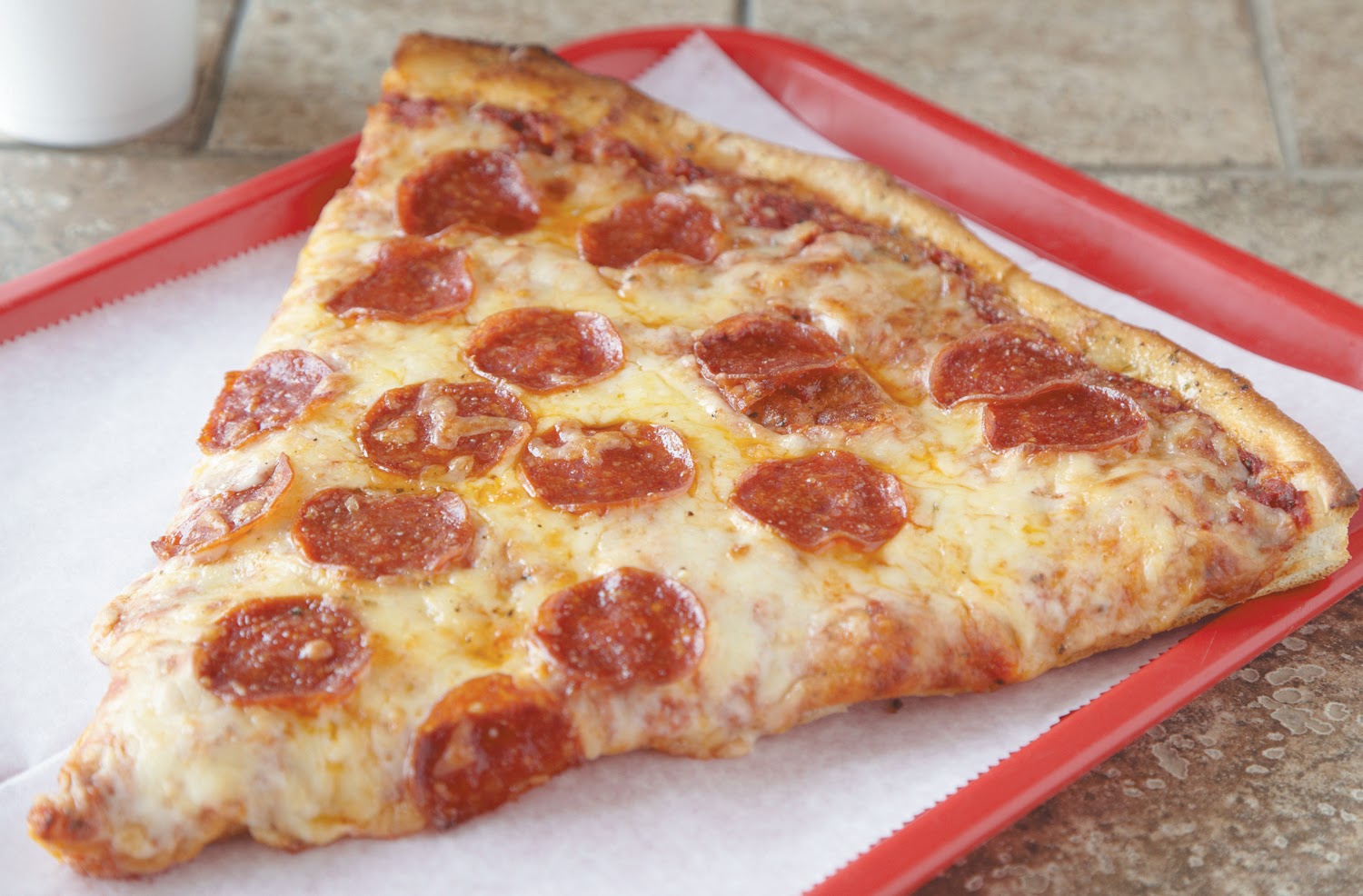 Order Pepperoni Monster Slice with Fries and Drink food online from Papa Ray's Pizza & Wings store, Carol Stream on bringmethat.com
