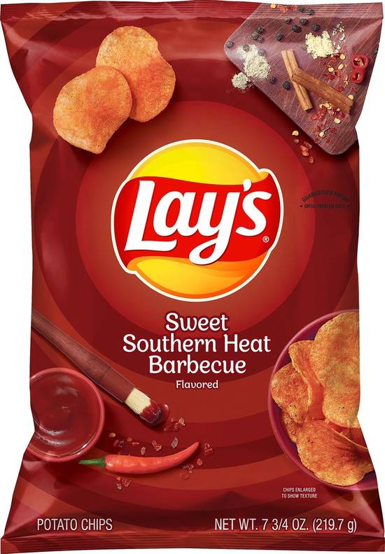 Order Lays Potato Chips Sweet Southern Heat Barbecue Flavored (7.75 oz) food online from Rite Aid store, Yamhill County on bringmethat.com