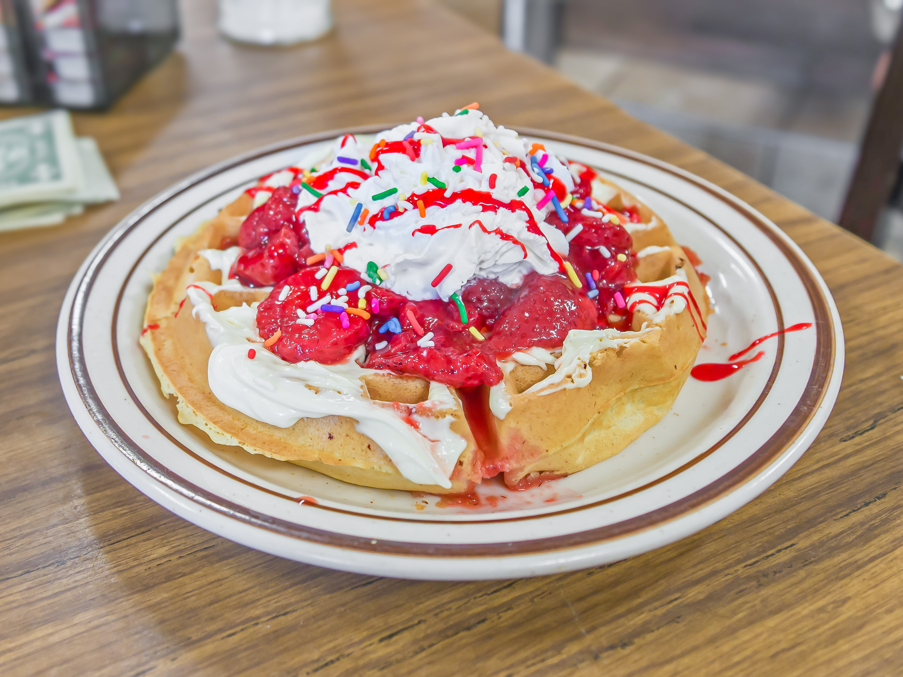 Order Strawberry Waffle food online from Parkside Diner store, Rochester on bringmethat.com