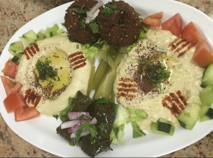Order 7. Vegetarian Plate food online from Shish Grill store, San Ramon on bringmethat.com