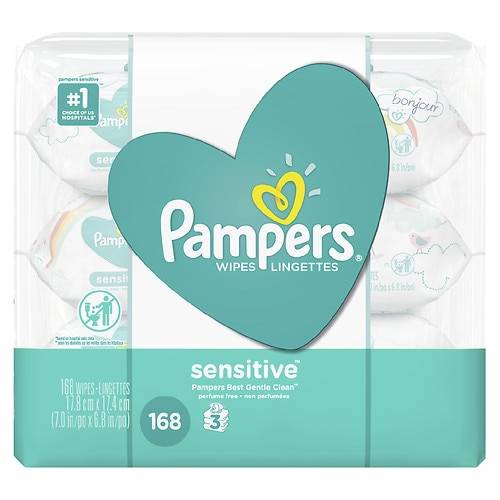 Order Pampers Sensitive Wipes 3 - 56.0 ea x 3 pack food online from Walgreens store, Bridgehampton on bringmethat.com