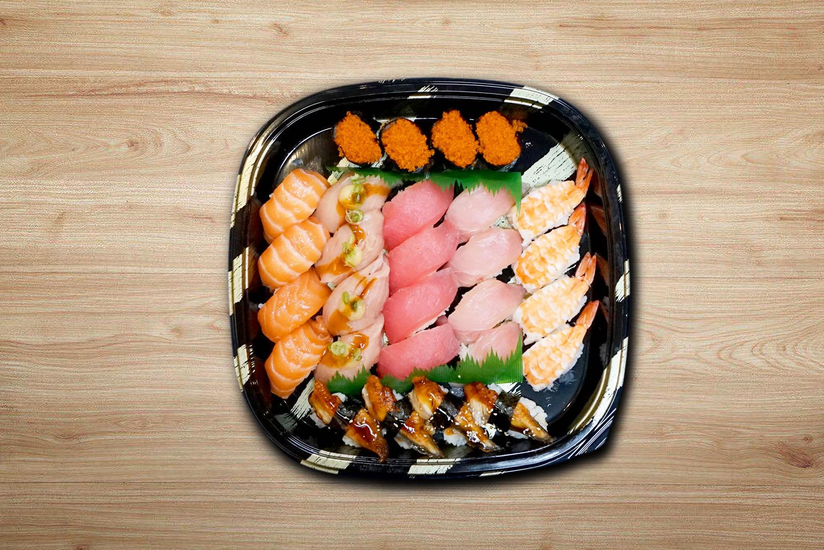 Order N TRAY (NIGIRI SUSHI 28PCS) food online from Kiki Japanese Restaurant store, San Francisco on bringmethat.com