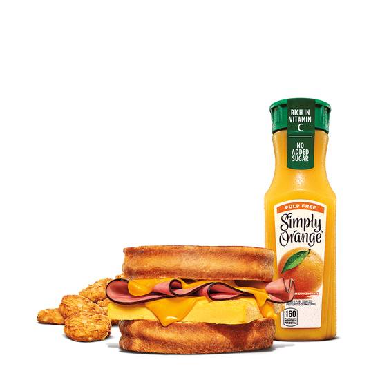 Order Ham Cheesy Breakfast Melt Meal food online from Burger King store, Texas City on bringmethat.com