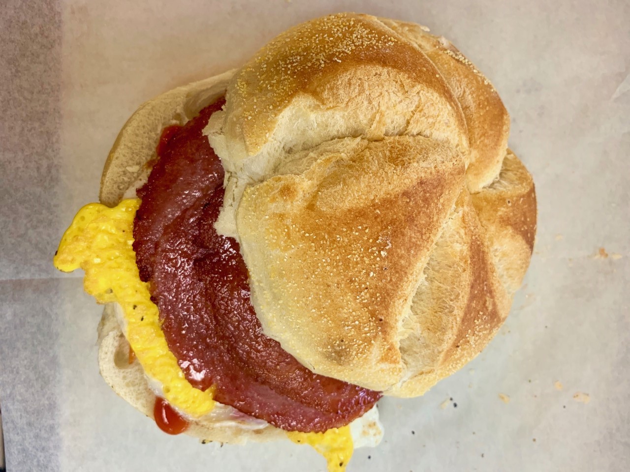 Order Taylor Ham & Egg Breakfast Sandwich food online from Bob Bagels store, Lyndhurst on bringmethat.com