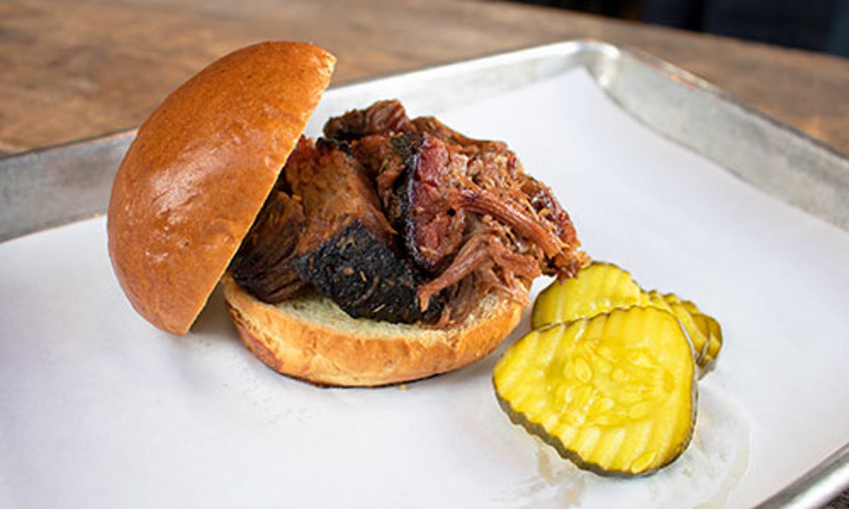 Order Burnt Ends Sandwich food online from Real Urban BBQ store, Vernon Hills on bringmethat.com