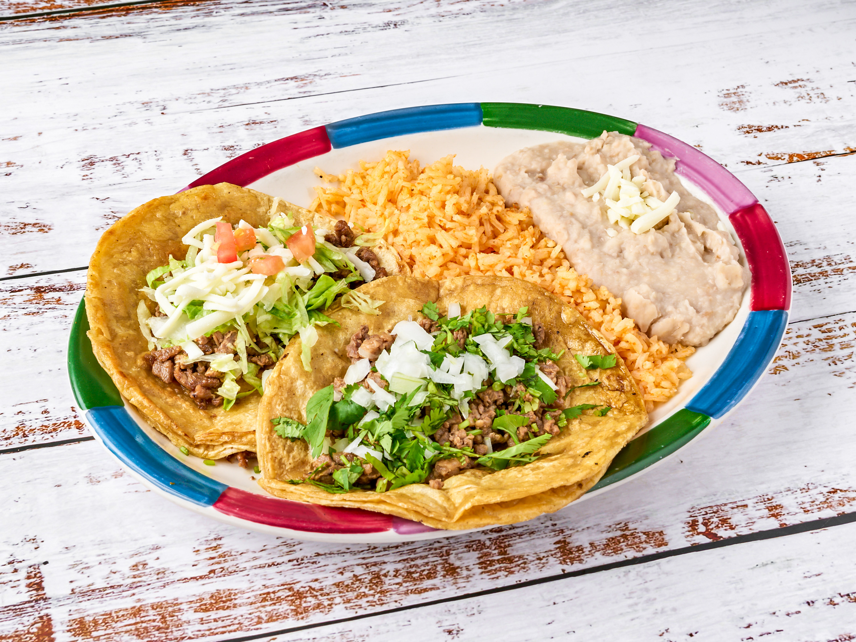 Order Taco Dinner food online from El Burrito Bronco store, Wheeling on bringmethat.com