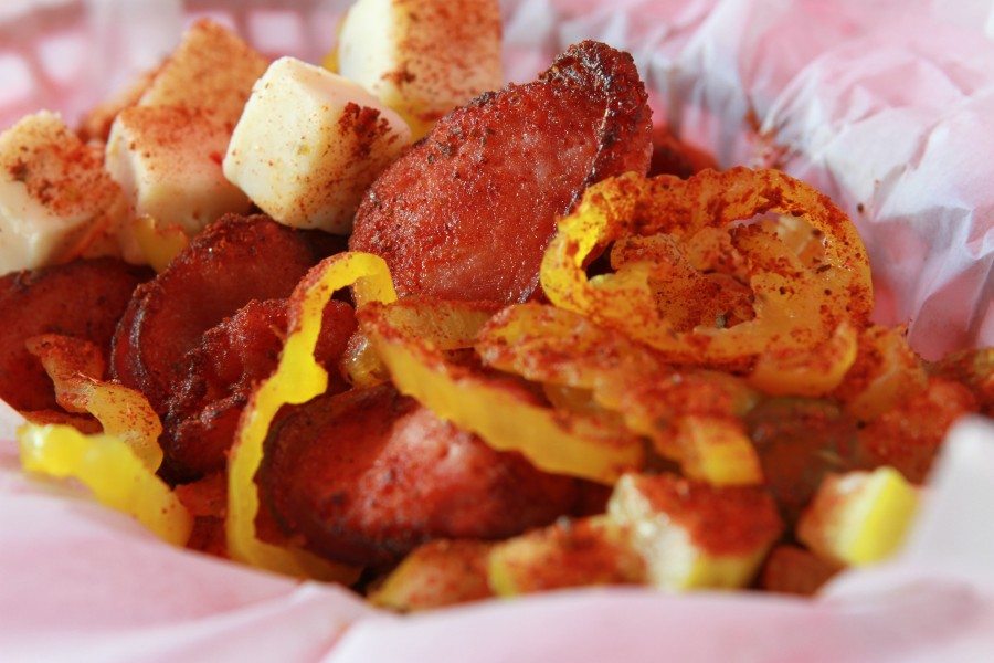 Order Smoked Sausage, Cheese & Pickle Plate food online from Champys store, Chattanooga on bringmethat.com