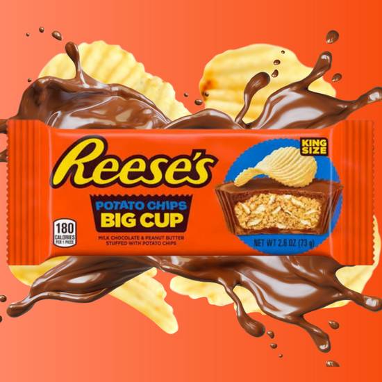 Order Reese's Potato Chips Big Cup King Size food online from IV Deli Mart store, Goleta on bringmethat.com