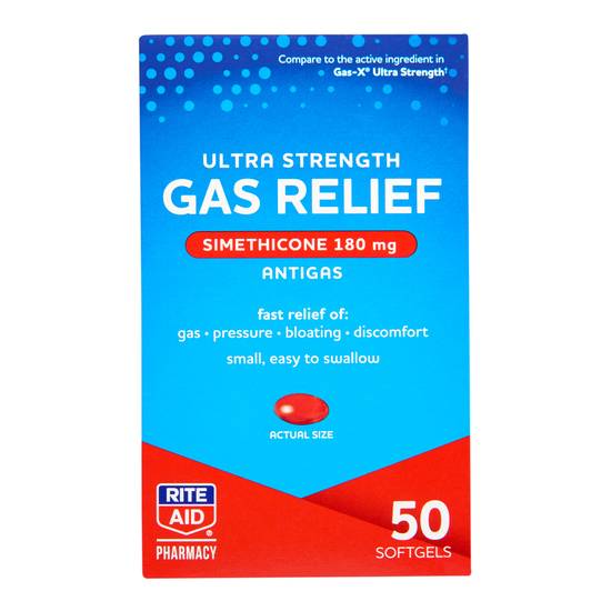 Order Rite Aid Pharmacy Gas Relief Ultra Strength Softgels 180 mg (50 ct) food online from Rite Aid store, DUBOIS on bringmethat.com