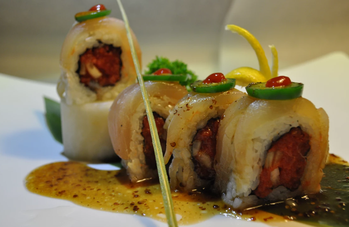 Order Pink Lady Roll food online from Dake Sushi store, Simi Valley on bringmethat.com