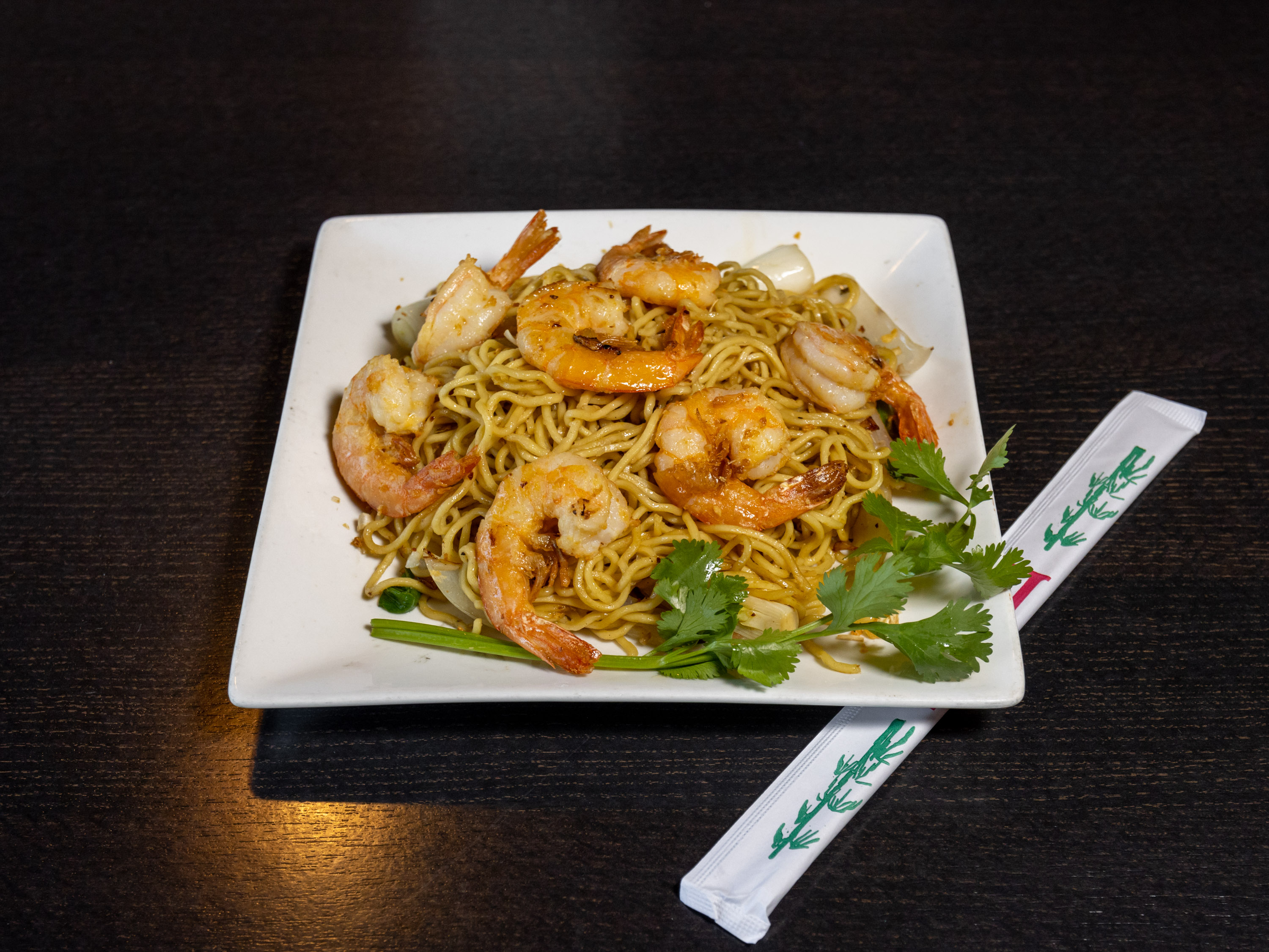 Order Garlic Noodles with Grilled Shrimp food online from Cookin Crab store, Fullerton on bringmethat.com